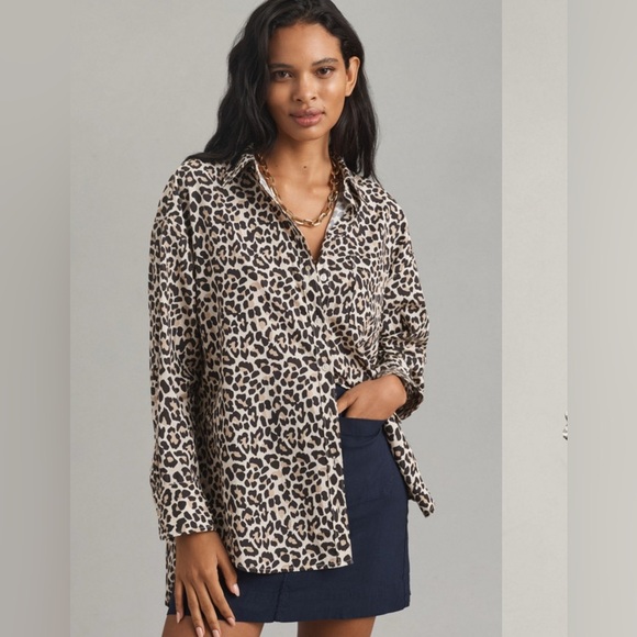 Anthropologie Maeve Leopard Print Blouse - Picture 1 of 6